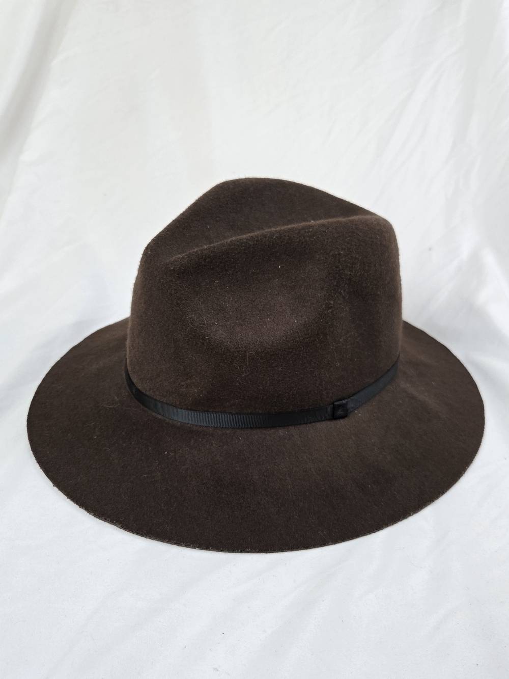 CAPE LUBY Brown Wide Brim Fedora Hat Black Ribbon One Size